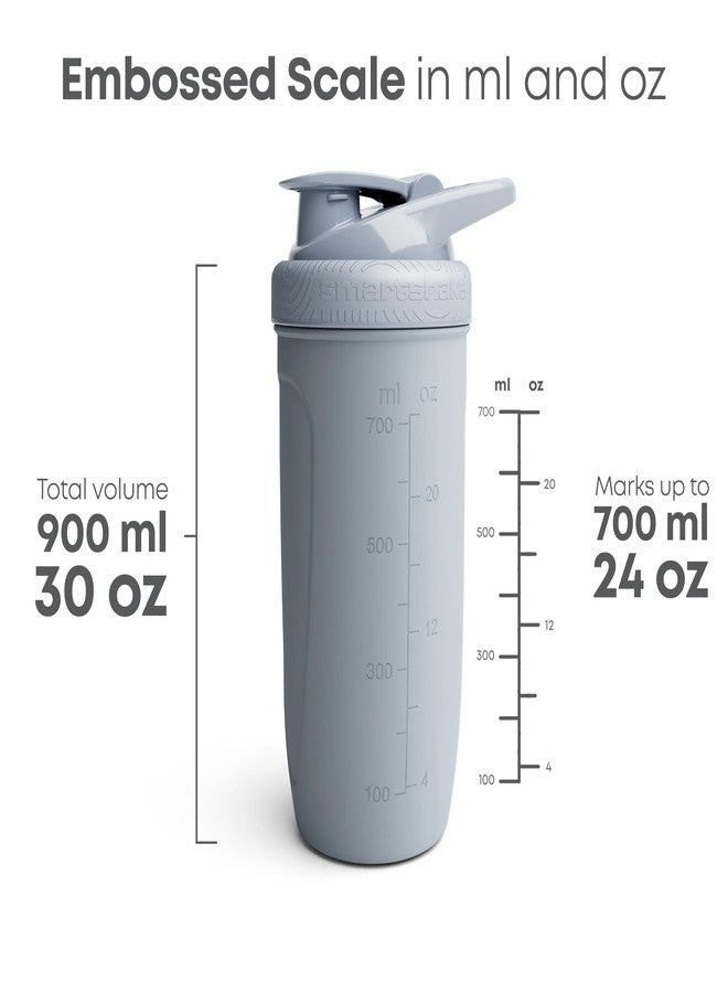 سمارت شيك زجاجة خلط البروتين سمارت شيك ريفورس المصنوعة من الفولاذ المقاوم للصدأ - زجاجة رياضية للجنسين غير معزولة | زجاجات خلط معدنية - 900 مل | 30 أونصة - غطاء لولبي مانع للتسرب - خالية من DEHP وBPA (أسود) - Image 5
